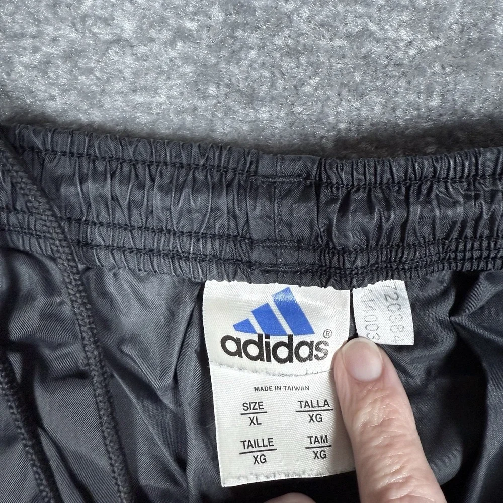 Vintage‎ Adidas Parachute Track Pants Men's  XL Black Ankle Zip Y2K 90s